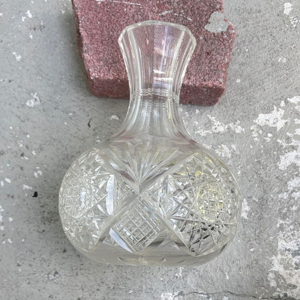 American brilliant cut glass carafe